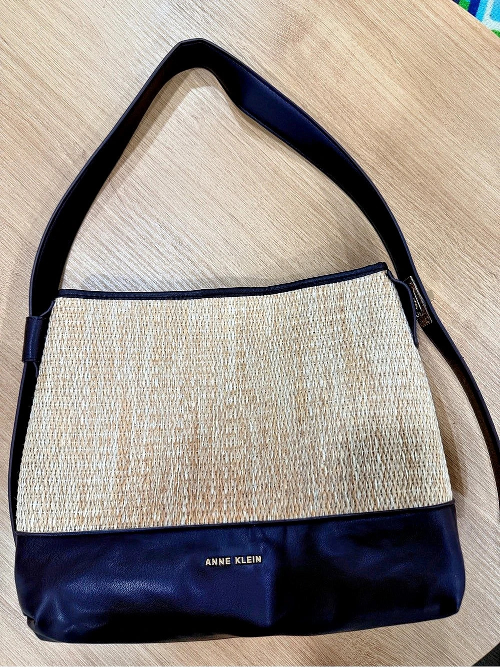 Anne Klein Shoulder Bag in Black & Beige
